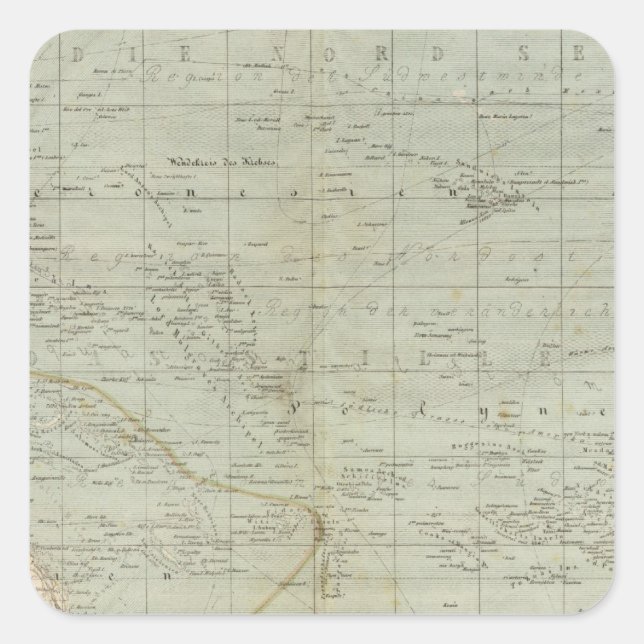 Oceania Atlas Map Square Sticker (Front)