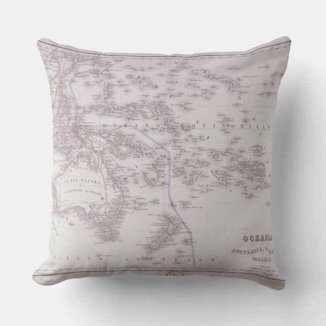 Oceania (Australia, Polynesia, and Malaysia) Throw Pillow (Front)