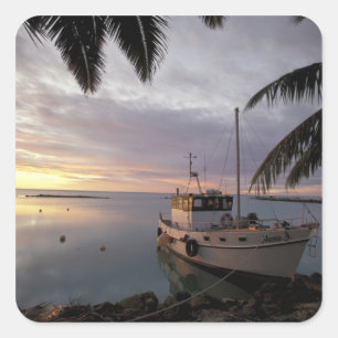 Oceania, Polynesia, Cook Islands, Aitutaki, Square Sticker