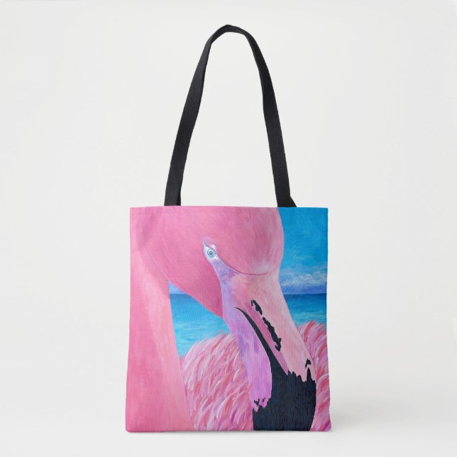 Oceania The Big Head Flamingo Tote Bag (Front)