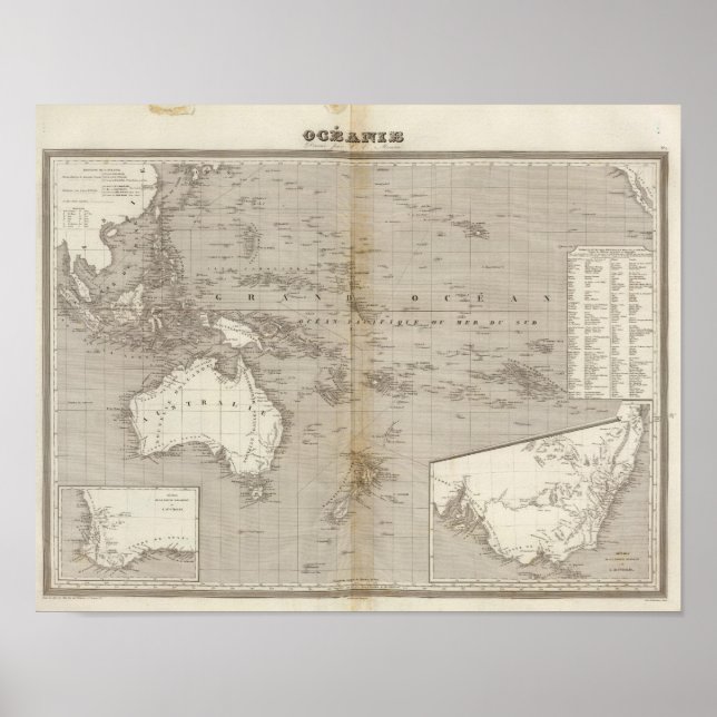 Oceania uncolored map poster (Front)