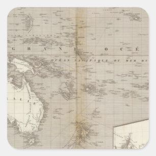 Oceania uncolored map square sticker