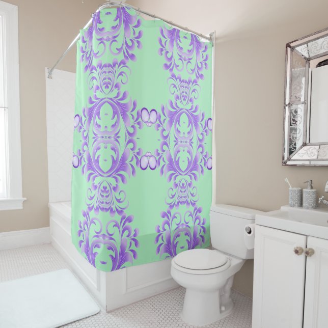 Oceanic Bloom: Purple Wave Harmony / Stylish Art  (In Situ)