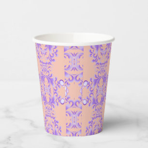 Oceanic Bloom: Purple Wave Harmony / Stylish Art Paper Cups