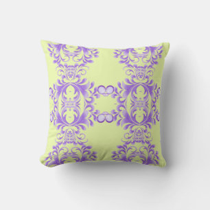 Oceanic Bloom: Purple Wave Harmony / Stylish Art  Throw Pillow