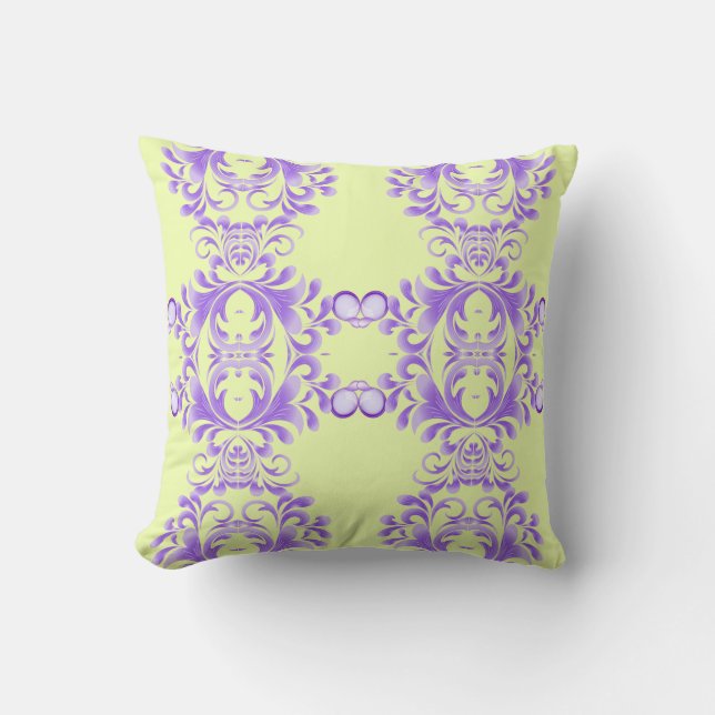 Oceanic Bloom: Purple Wave Harmony / Stylish Art  Throw Pillow (Front)