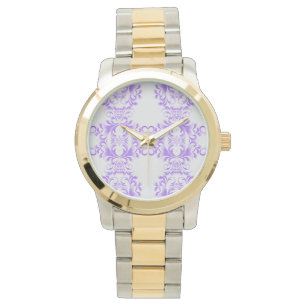 Oceanic Bloom: Purple Wave Harmony / Stylish Art Watch
