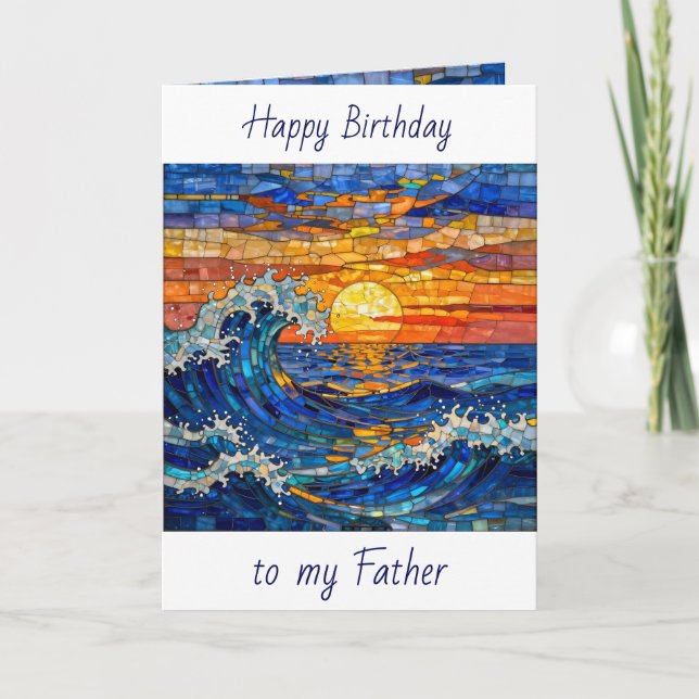 Oceanic Coastal Ocean Waves Father's Birthday Card (Front)