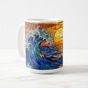 Oceanic Coastal Ocean Waves Sunset   Coffee Mug