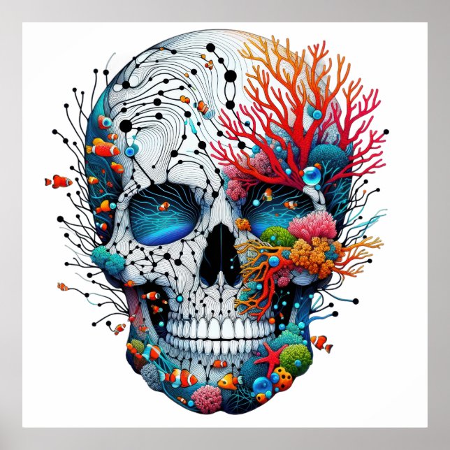 Oceanic Coral Skull Poster (Front)