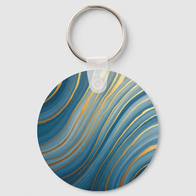 "Oceanic Gold Flow Keychain (Front)