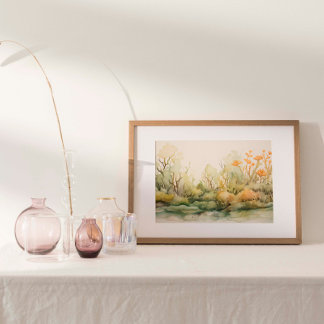 Oceanic Harmony: Seaweed & Kelp Garden Watercolor Poster