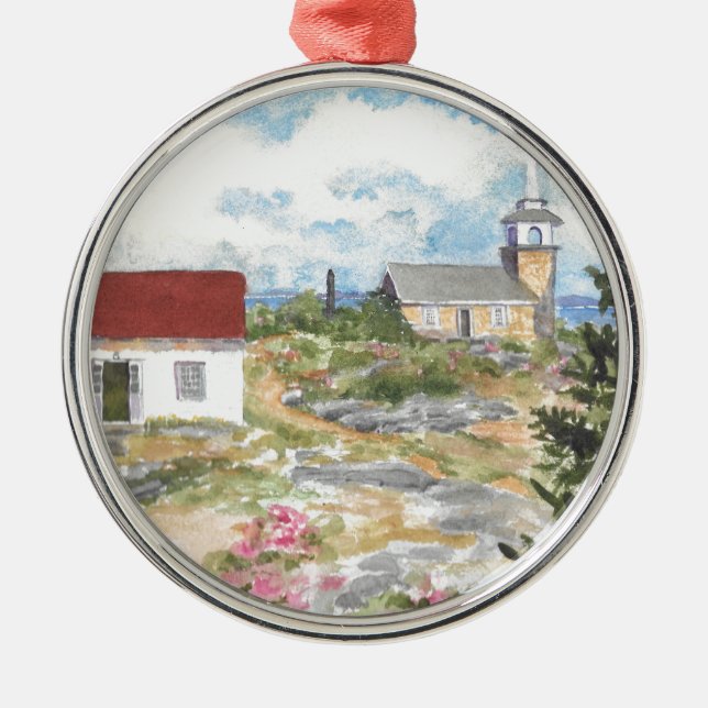 Oceanic Hotel on Star Island View Metal Ornament (Front)