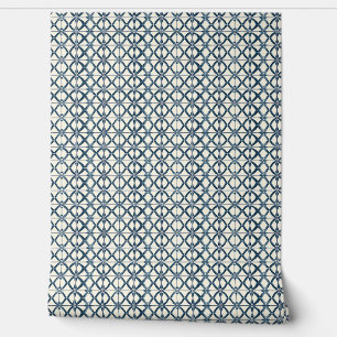 Oceanic Interlace Mini - Navy, Beige - Coastal Wallpaper