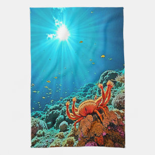 Oceanic Light Ray Fantasy Design Kitchen Towel