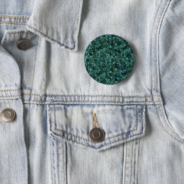 Oceanic Mosaic Crust Texture Abstract Pattern 2 Inch Round Button (In Situ)