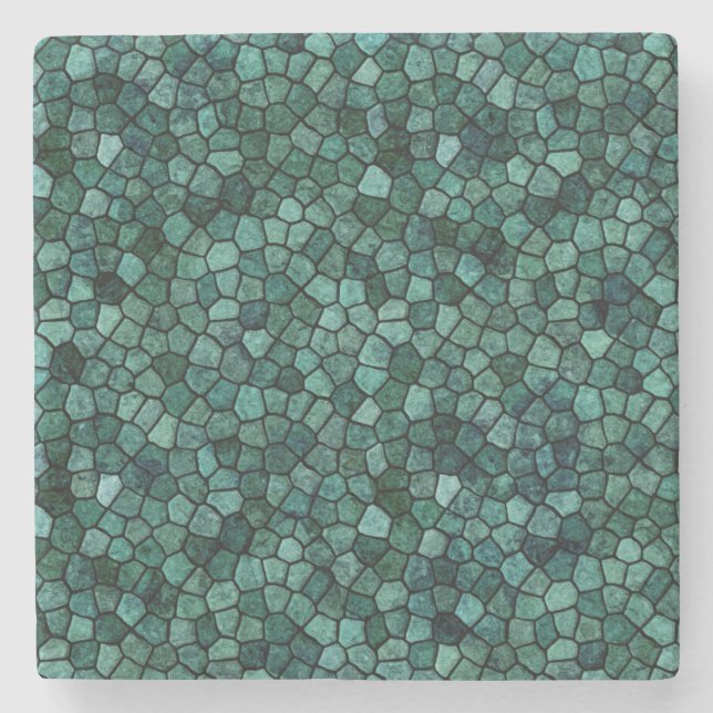 Oceanic Mosaic Crust Texture Abstract Pattern Stone Coaster (Front)