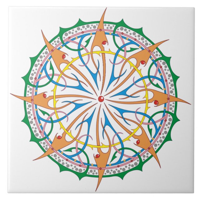 Oceanic Spiral Decorative Accent Tile (W) (Front)