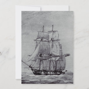 Oceanic Trek Graphic Ships Fine Art Invitation