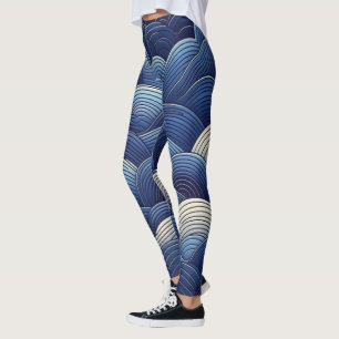 Oceanic Waves Capri Leggings