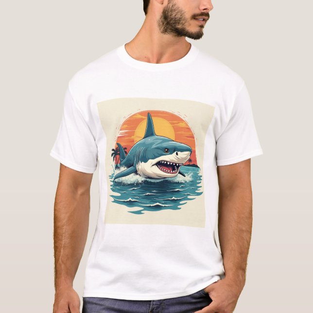 Oceanic Wonders : A Splash of Sunset T-Shirt (Front)