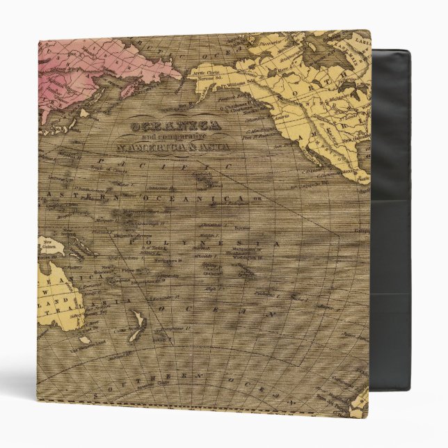 Oceanica Hand Coloured Atlas Map Binder (Front/Inside)