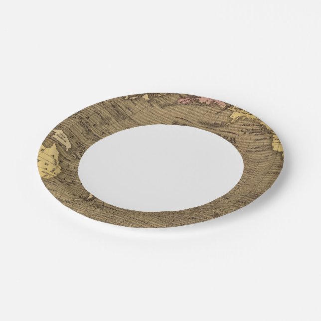 Oceanica Hand Coloured Atlas Map Paper Plate (Angled)