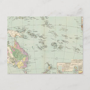 Oceanien - Atlas Map of Oceania Postcard