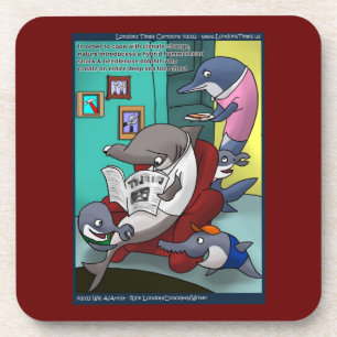 Oceanography/Global Warming Cartoon Cork Coaster