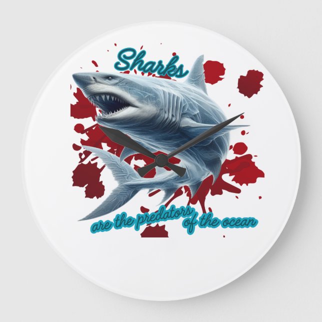 Ocean's Apex Hunter Large Clock (Front)