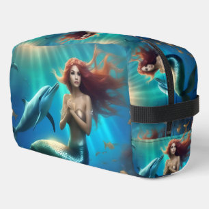 "Ocean's Dance: A Mermaid and Dolphins' Journey" Dopp Kit