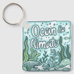 Oceans Day - Ocean & Climate Concept with Marine Keychain