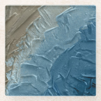 Ocean's Edge: A Digital Painting of Tranquillity Glass Coaster