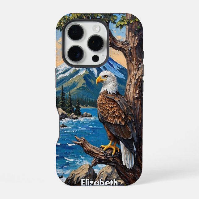 Ocean's Edge: Eagle and Peak iPhone Case (Back)