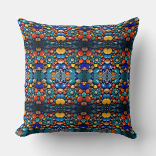 Ocean's Gem Mosaic Throw Pillow