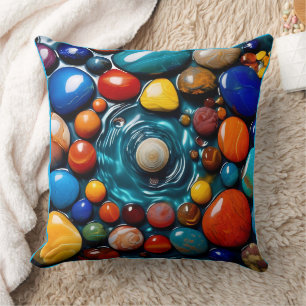 Ocean's Gem Mosaic Throw Pillow