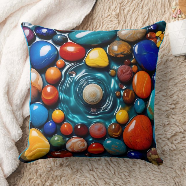 Ocean's Gem Mosaic Throw Pillow (Blanket)