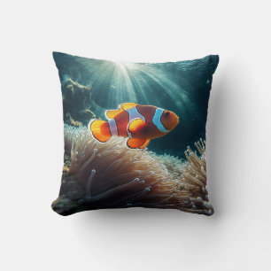 Ocean's Jewel: Clownfish Anemone  Throw Pillow