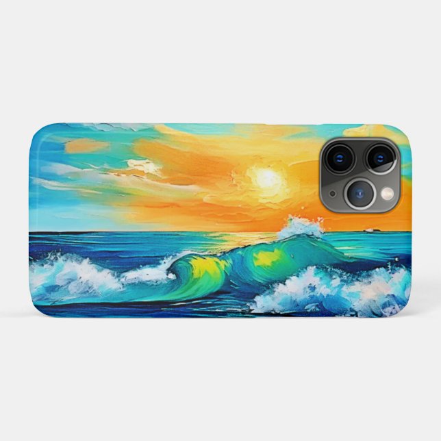 Ocean's Kiss: Sunset Waves Case-Mate iPhone Case (Back (Horizontal))