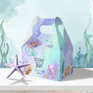 Oceans of Fun Mermaid Birthday V2 ID1142 Favor Box