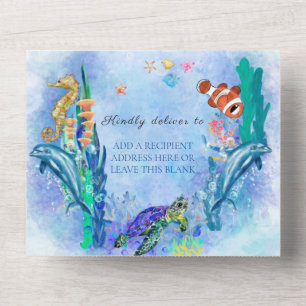 OceanSea Animals Boy Baby Shower  All In One Invit Invitation