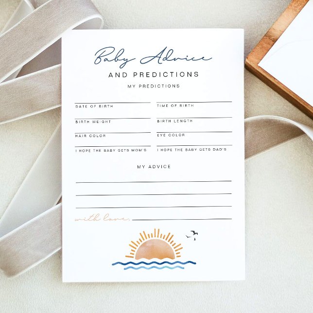 OCEANSIDE Beach Baby Advice and Predictions Card (Creator Uploaded)