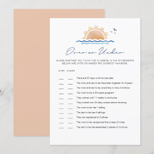 OCEANSIDE Beach Baby Over Under Baby Shower Game Invitation