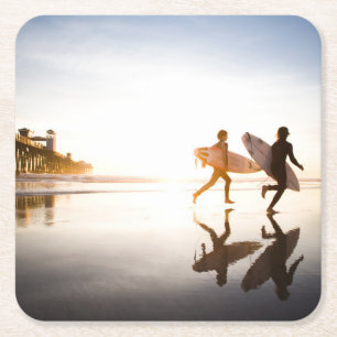 Oceanside Beach Square Paper Coaster