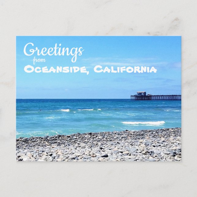 Oceanside California Beach and Pier  Postcard (Front)