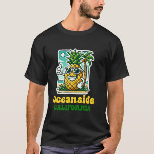 Oceanside California CA Cute Beach Pineapple Thumb T-Shirt