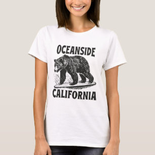 Oceanside California Ca Retro Surfer Beach Surf Vi T-Shirt