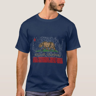 Oceanside California Republic Flag Distressed T-Shirt