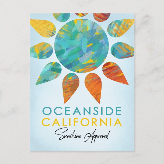 Oceanside California Sunshine Travel Postcard (Front)