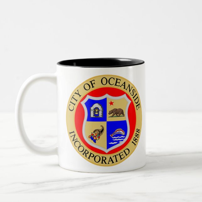 Oceanside, California Two-Tone Coffee Mug (Left)